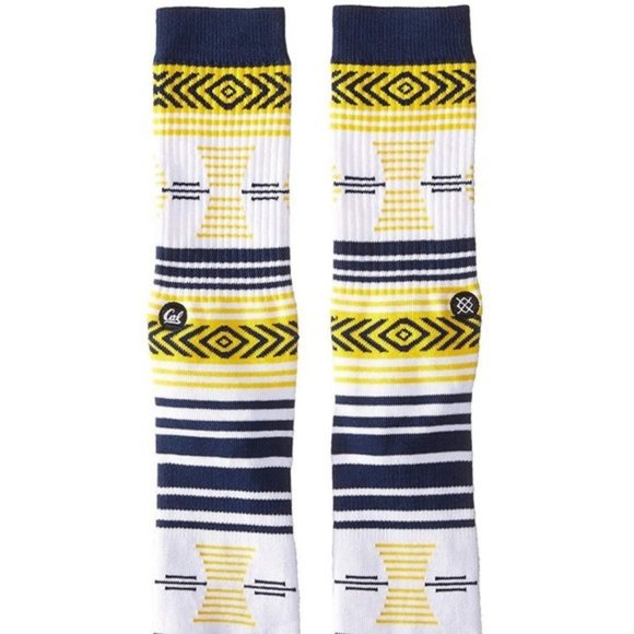 Stance Mazed UCB Cal Berkeley Socks Blue Yellow L - Picture 4 of 4